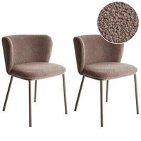 ESSZIMMERSTUHL Braun Mina II - Hellbraun, Textil (45/75/52cm) - Beliani
