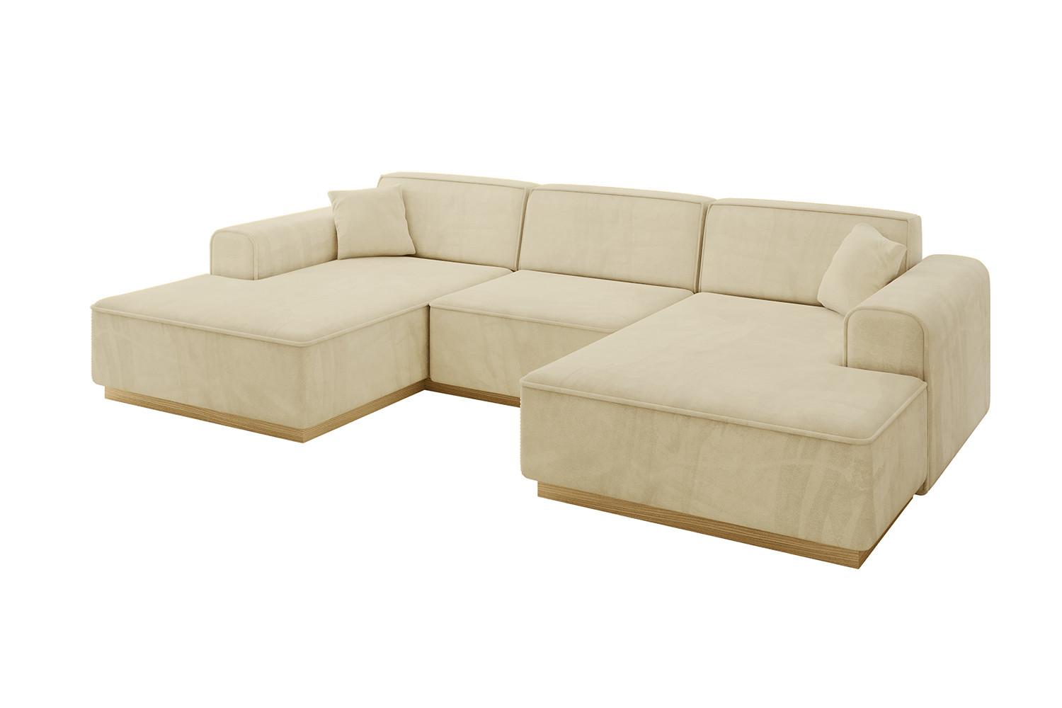 WOHNLANDSCHAFT IREA-U1-v2 - 301x165x80 cm Beige - Taupe, Holzwerkstoff/Textil (301/80/165cm) - ALTDECOR
