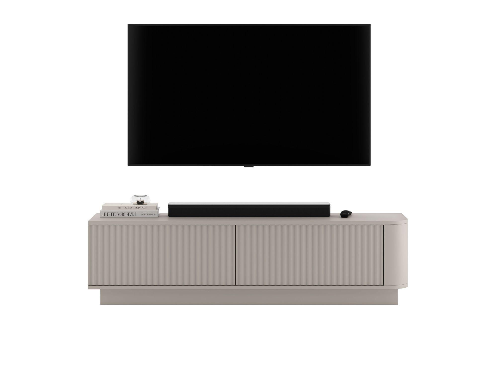 TV-LOWBOARD Aurora Kaschmir matt 140 cm mit Sockel - Kaschmir, Holzwerkstoff (140/37/35cm) - Meble Lindner