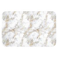 BADEMATTE Goldene Adern - Marmor - Weiß 60x40 cm - Weiß, Textil (60/40cm) - OnlyWow