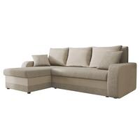 ECKSOFA Kris Lux - Beige/Schwarz, Holz/Kunststoff (238/147cm) - MIRJAN24