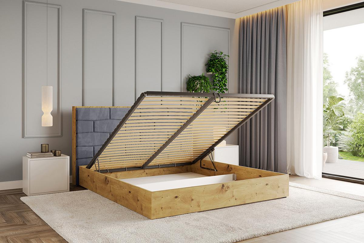 POLSTERBETT mit Bettkasten und Lattenrost, Boxbett ohne Matratze - ENZO8 200x200 Dunkelgrau - Dunkelgrau, Holzwerkstoff/Textil (200/200cm) - ALTDECOR