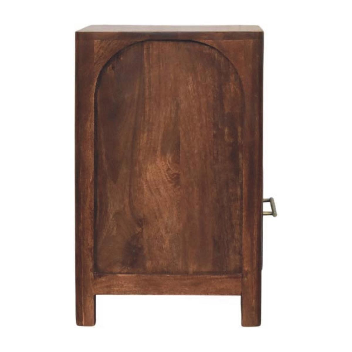 NACHTTISCH mit Roasted-Almond-Finish, 1 Schublade, 1 offene Ablage, sanftes Braun. - Goldfarben/Braun, Holz/Metall (45/55/35cm) - Artisan Furniture