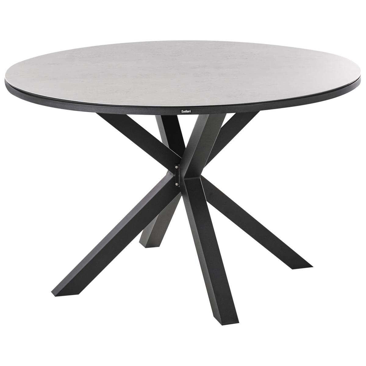 GARTENMÖBEL-SET 4-Sitzer Grau/Schwarz Metall Maletto/taviano - Grau, Keramik - Beliani