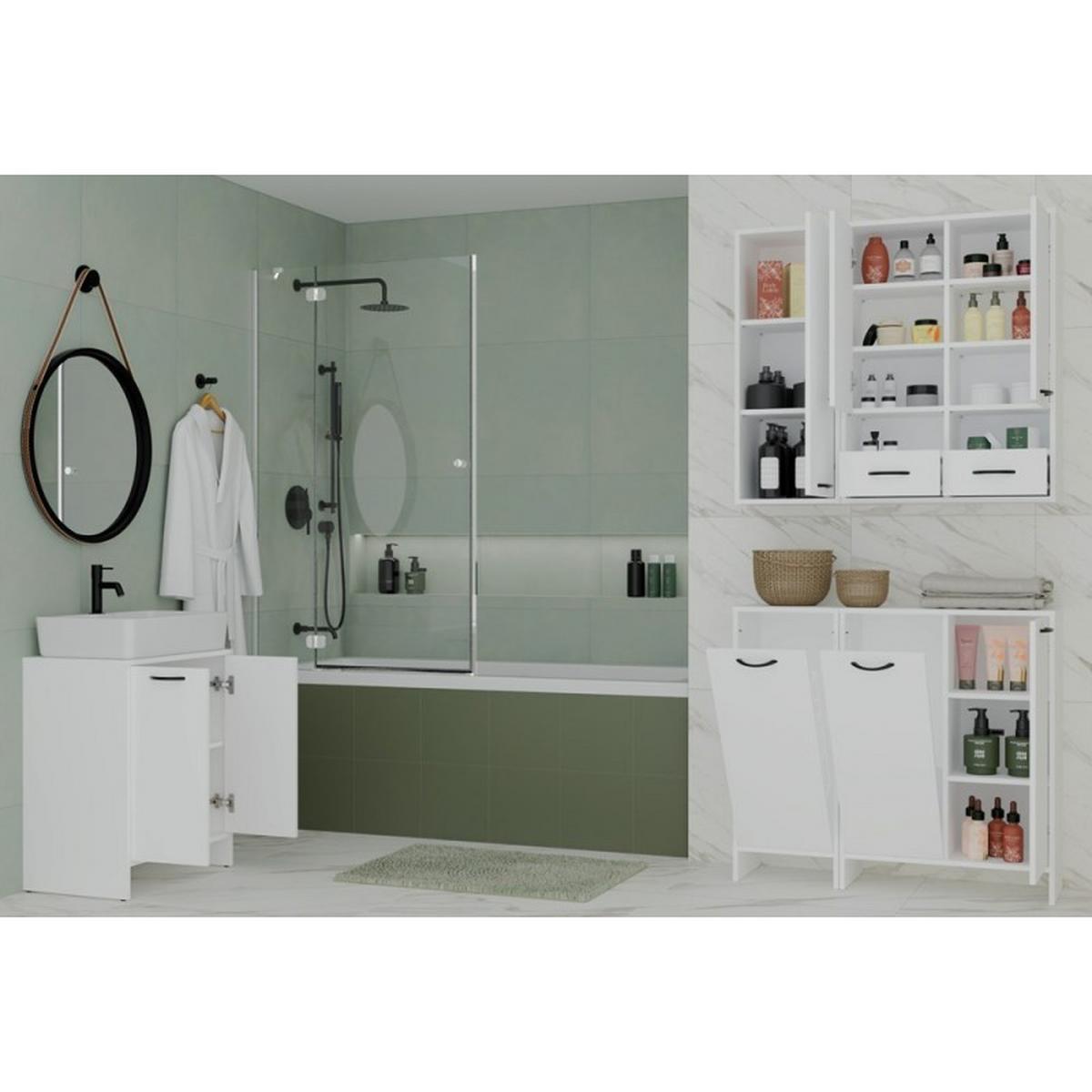 BADEZIMMERSCHRANK A6 Weiß 35/90/30 - Weiß, Holzwerkstoff (35/90/30cm) - RAUMHIRSCH FURNITURE
