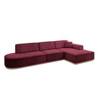 ECKSOFA Ottomane Rechts IREA-L2 - 327x165x80 cm Bordeauxrot - Bordeaux, Holzwerkstoff/Textil (327/165cm) - ALTDECOR