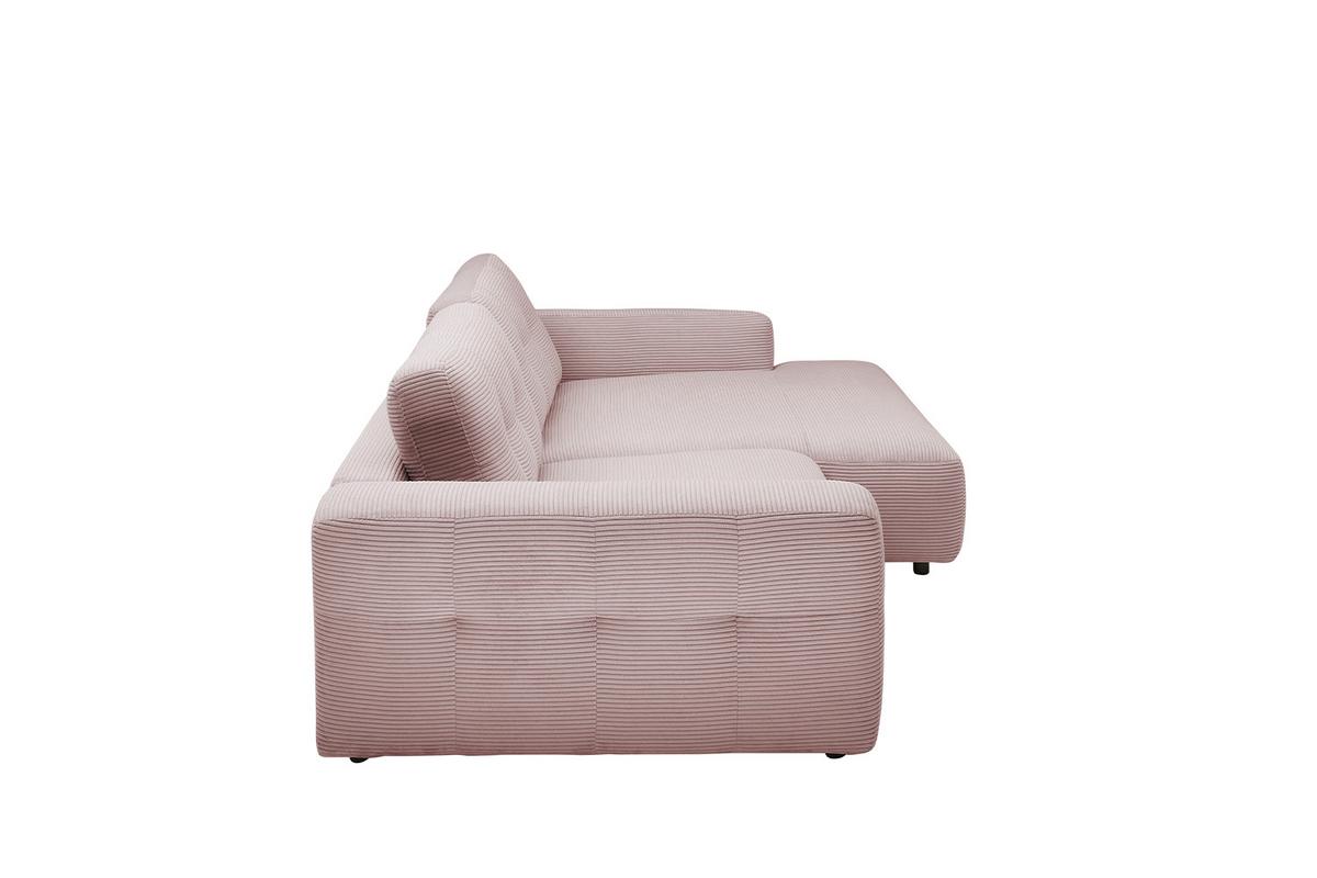 ECKSOFA XL MIKA Pink Cord - Schwarz/Rosa, Kunststoff/Textil (296/167cm) - KAWOLA