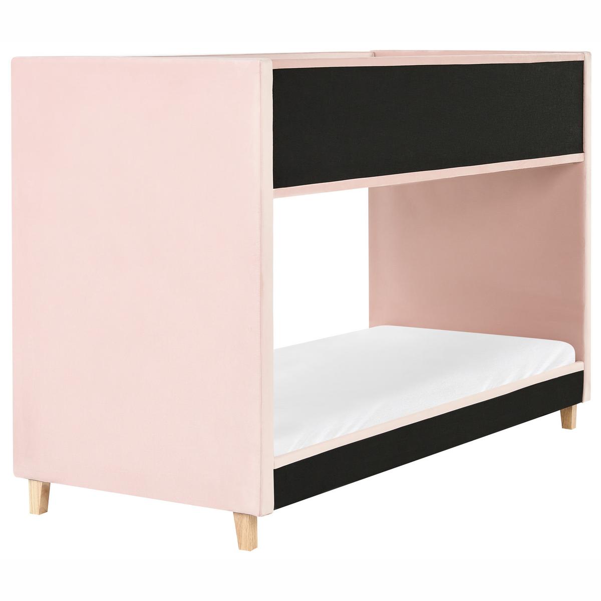HOCHBETT Samtstoff 90/200 cm Pastellrosa Chocques - Pink, Textil (97/143/214cm) - Beliani