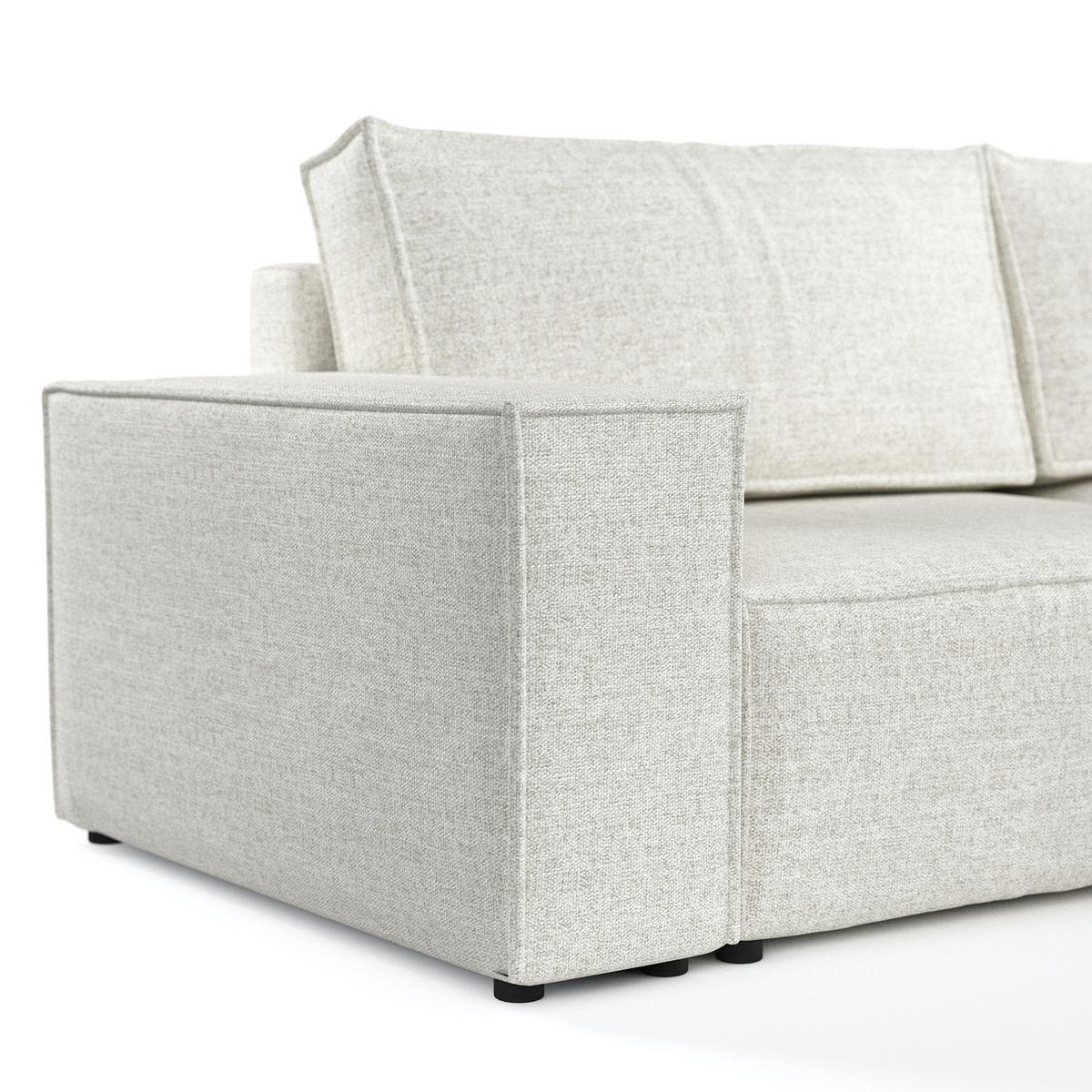ECKSOFA CAVO mit Schlaffunktion Hellbeige im City Stoff - Beige/Schwarz, Holz/Holzwerkstoff (255/148cm) - AltaBeds
