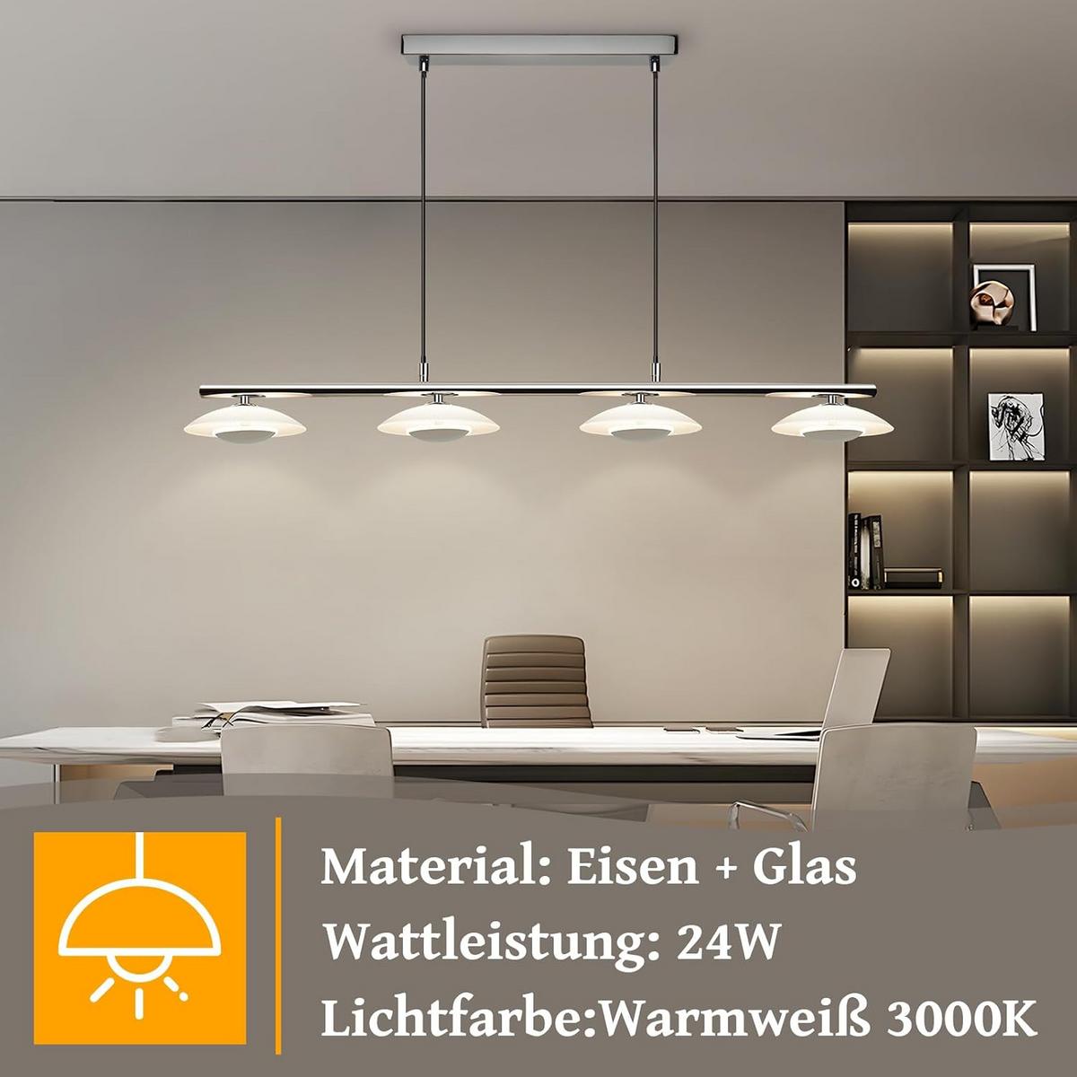 HÄNGELEUCHTE Zorvq 94/16/133 cm - Chromfarben, Glas/Metall (94/16/133cm) - ZMH