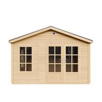 GARTENHAUS HOLZ M735A 370 x 360 cm - Naturfarben, Holz (382/267/394cm) - Timbela