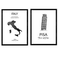 POSTER Set Mit 2 Italien Pisa-Turm Und Denkmäler A4 Rahmenlos - Klar, Papier (29.7/5/21cm) - Nacnic