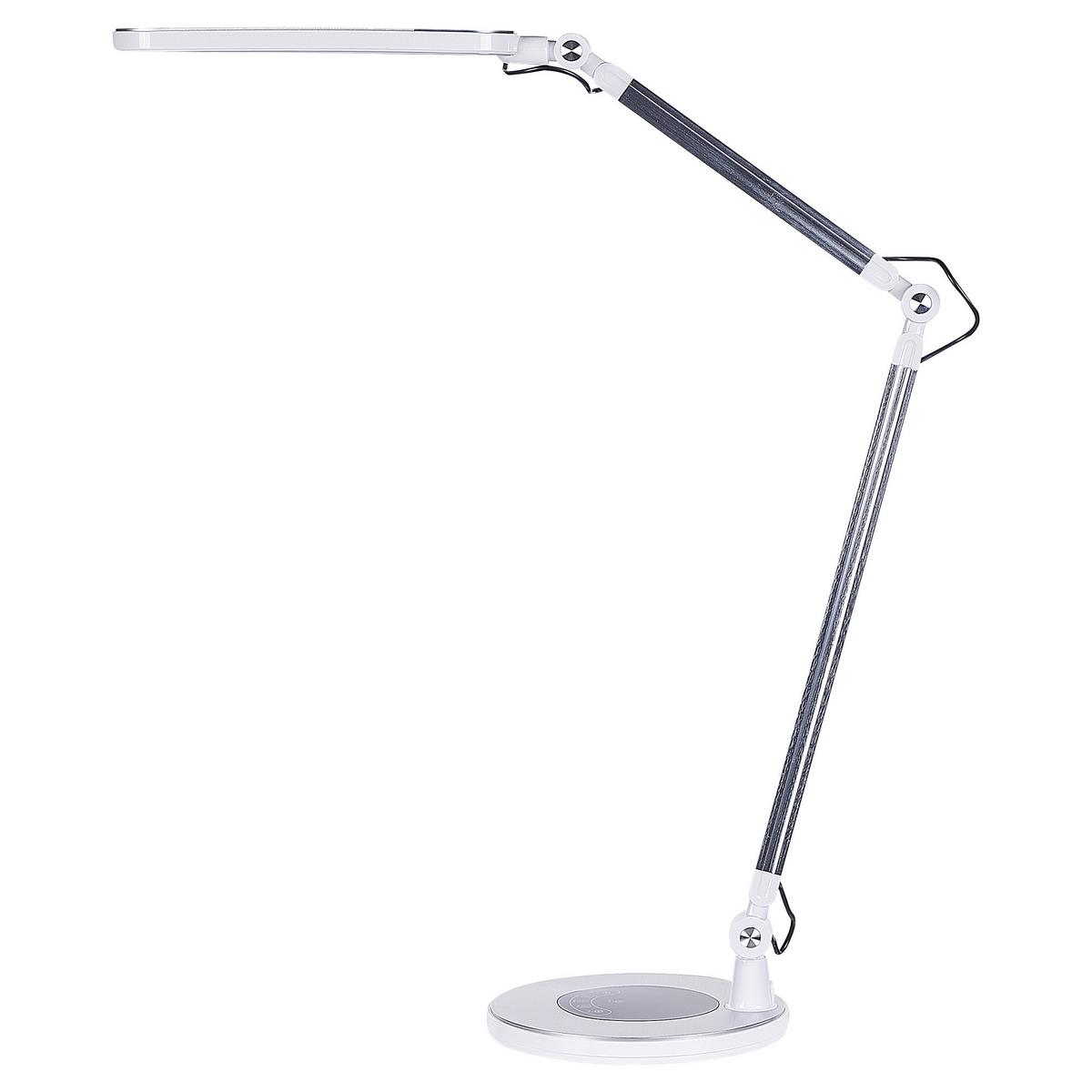 SCHREIBTISCHLAMPE Grus 20/30/80 cm - Silberfarben, Metall (20/30/80cm) - Beliani