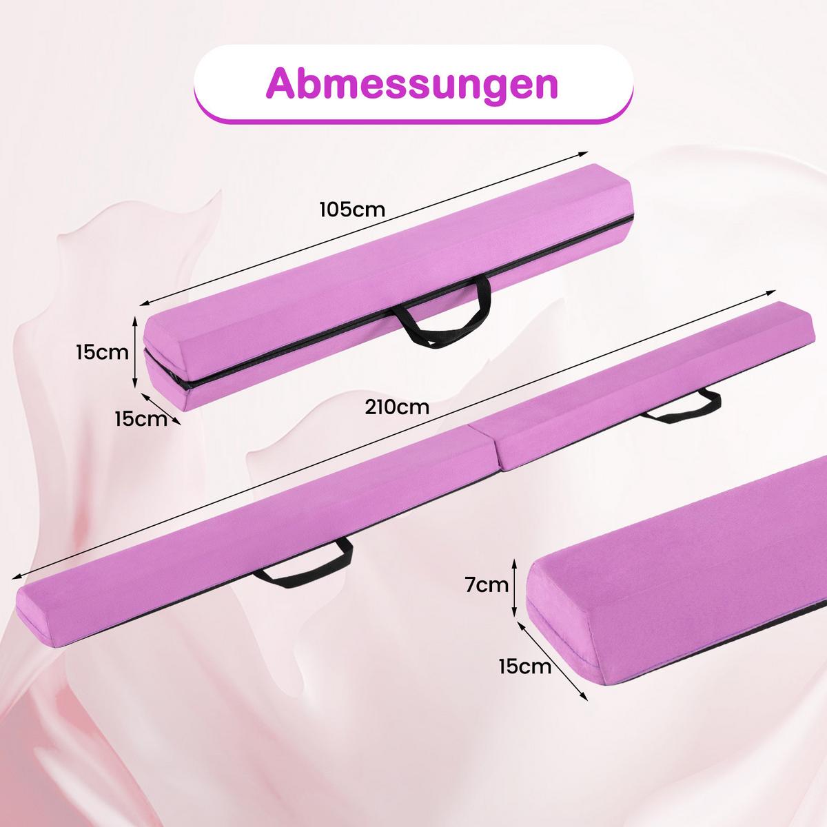 SCHWEBEBALKEN Lila - Lila, Textil (210/15cm) - COSTWAY