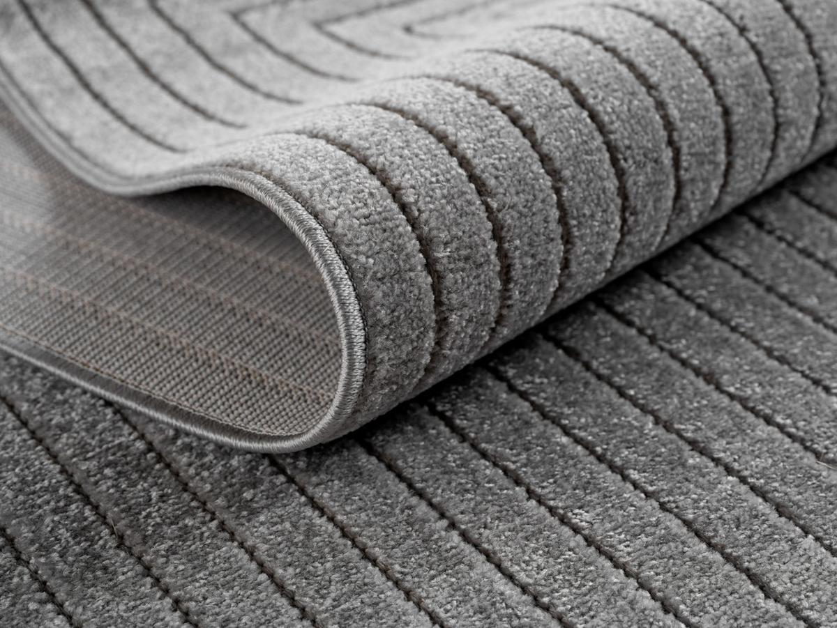 TEPPICH Outdoor ENGADIN in Silber, im Skandi-Stil mit 3D-Design, aus Polypropylen, 240 x 340 cm - Silberfarben, Textil (340/240cm) - KADIMA DESIGN