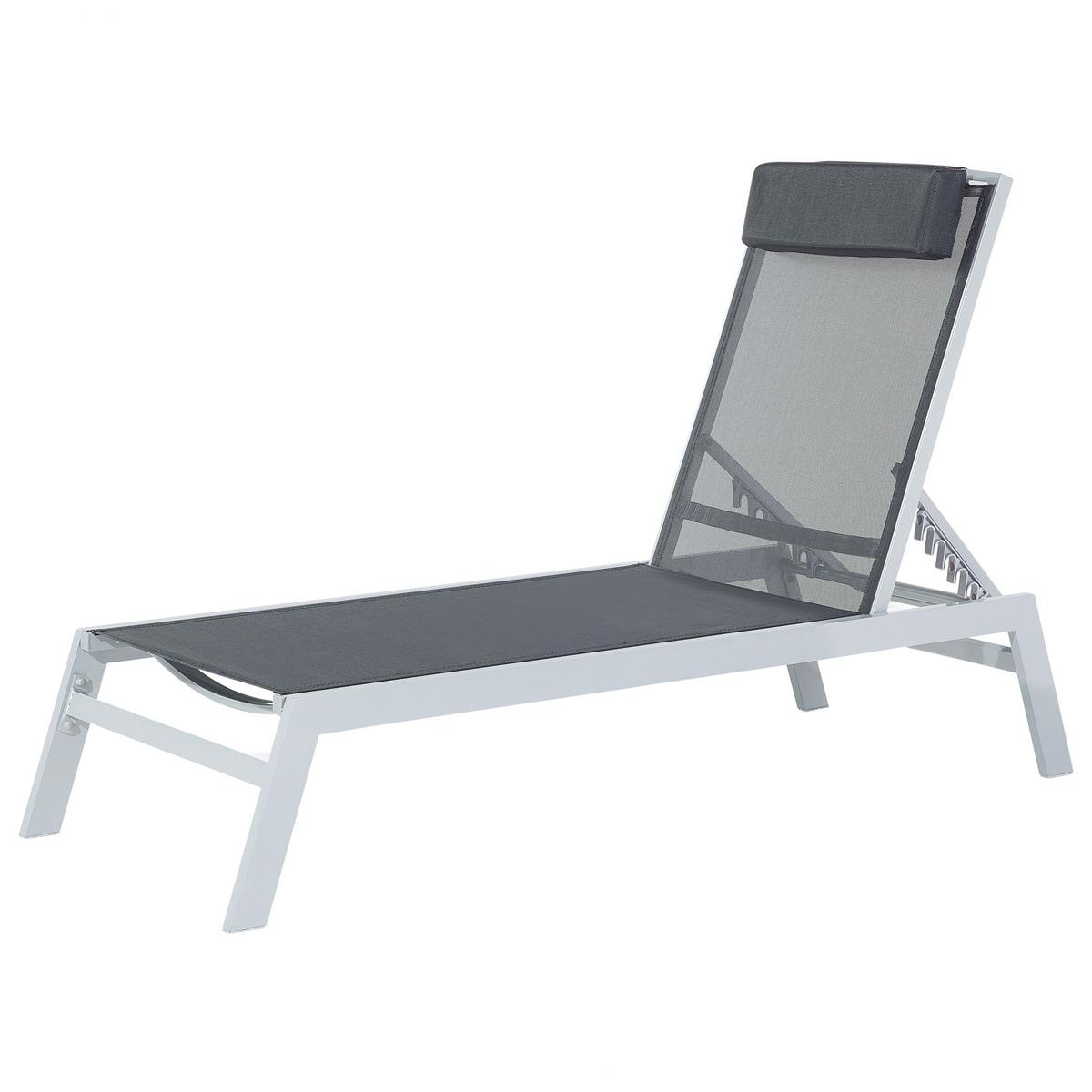 GARTENLIEGE schwarz Catania - Schwarz, Metall (66/103/155cm) - Beliani