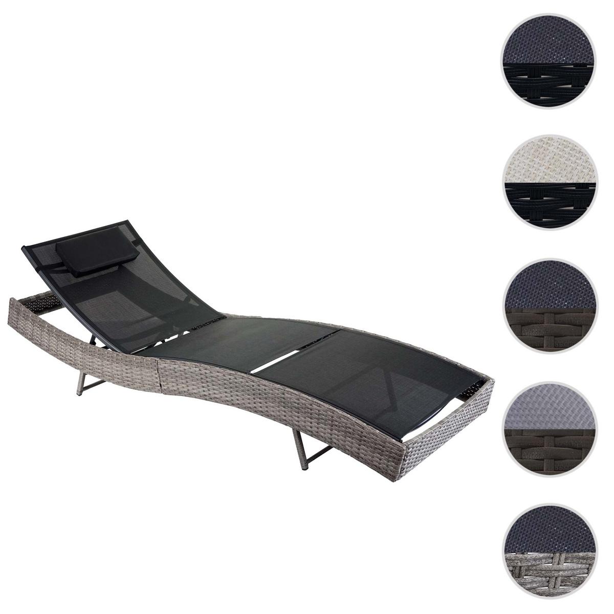 SONNENLIEGE Grau, Schwarz - Schwarz/Grau, Kunststoff (70/88/220cm) - MCW