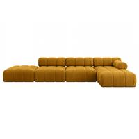 ECKSOFA modulares Sofa Lizur-L2 - 380x160x70 cm Senfgelb Cord - Currygelb, Holzwerkstoff/Textil (380/160cm) - ALTDECOR