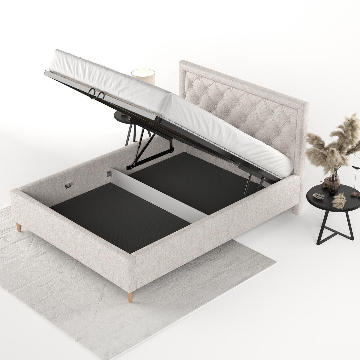POLSTERBETT Lido 140/200 cm Hellbeige im Neve Stoff - Sandfarben/Naturfarben, Holz/Holzwerkstoff (140/200cm) - AltaBeds
