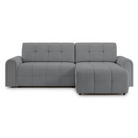 ECKSOFA Simolla Grau rechts - Schwarz/Grau, Kunststoff/Textil (180/268cm) - Selsey