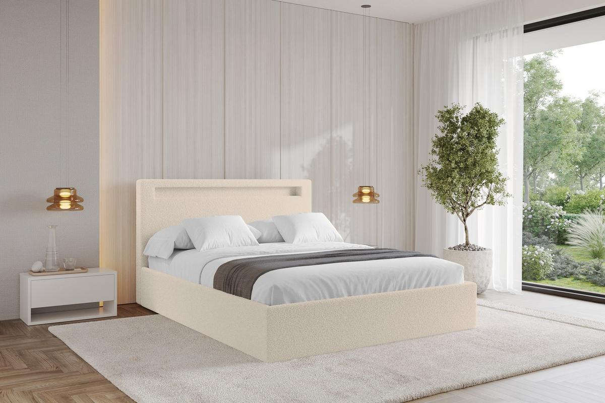 POLSTERBETT mit Bettkasten und Lattenrost, Bett mit Matratze H3/H4 - GOLA 140x200 Dunkelbeige - Cappuccino, Holzwerkstoff/Textil (140/200cm) - ALTDECOR
