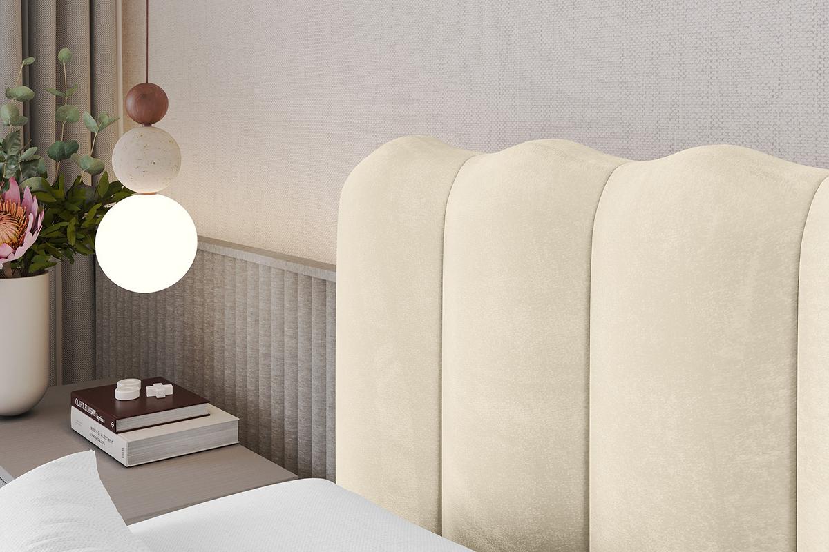 POLSTERBETT mit Bettkasten, Fußteil und Lattenrost, Bett mit Matratze H3/H4 - SORA-Z 180x200 Beige - Ecru, Holzwerkstoff/Textil (180/200cm) - ALTDECOR