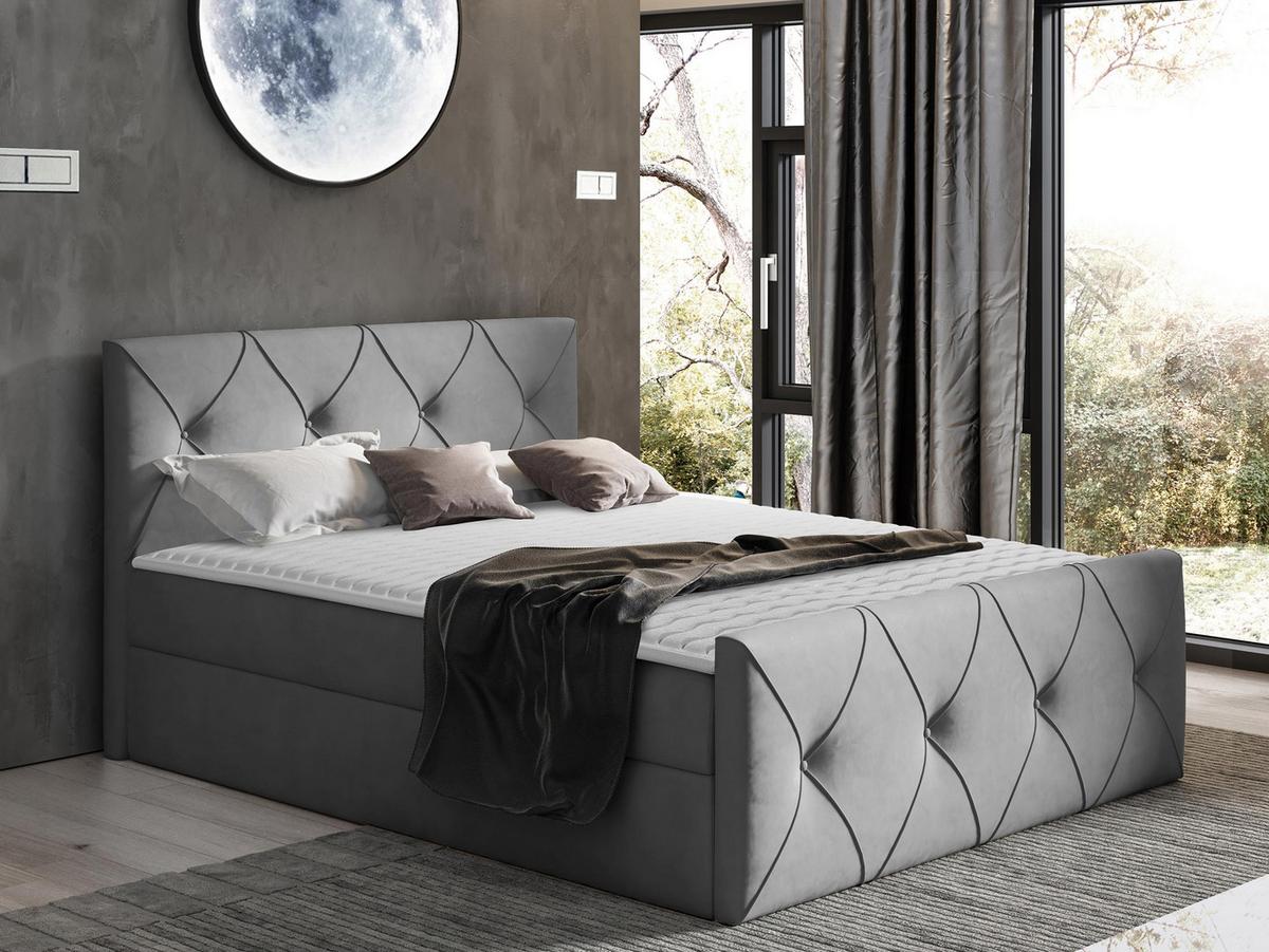 BOXBETT Crystal Lux - H3 - Grau, Holz (120/200cm) - MIRJAN24