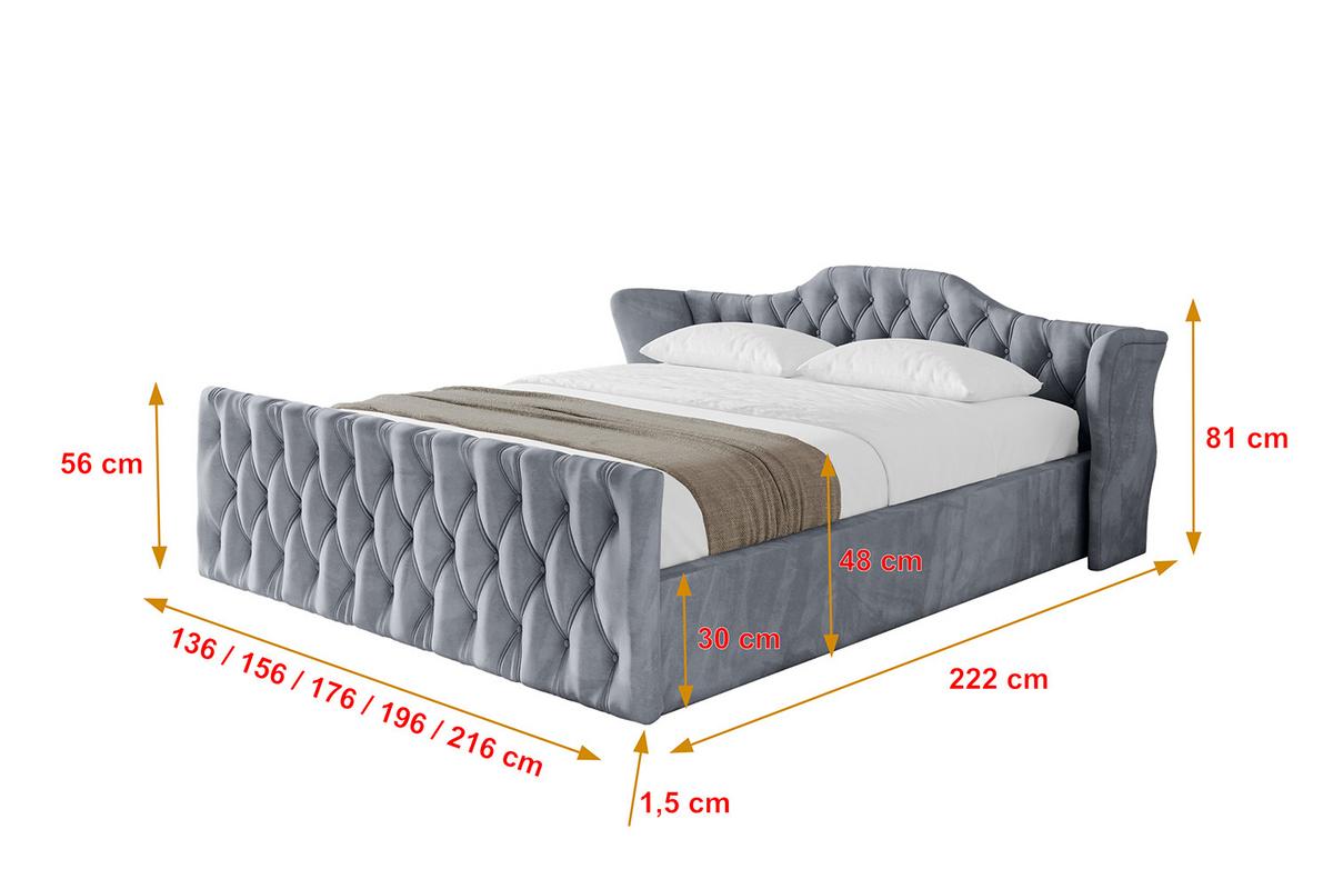 POLSTERBETT mit Bettkasten, Fußteil und Lattenrost, Boxbett ohne Matratze - ZORAN-Z-V1 120x200 Grau - Grau, Holzwerkstoff/Textil (120/200cm) - ALTDECOR