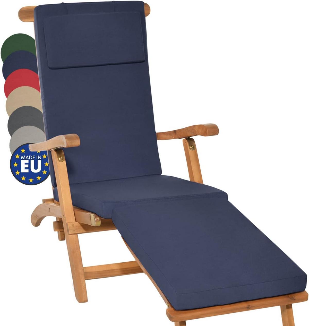 DECKCHAIRAUFLAGE Loftlux DC 175x45x5cm Dunkelblau (2tlg) - Dunkelblau, Textil (45/10/175cm) - Beautissu 
