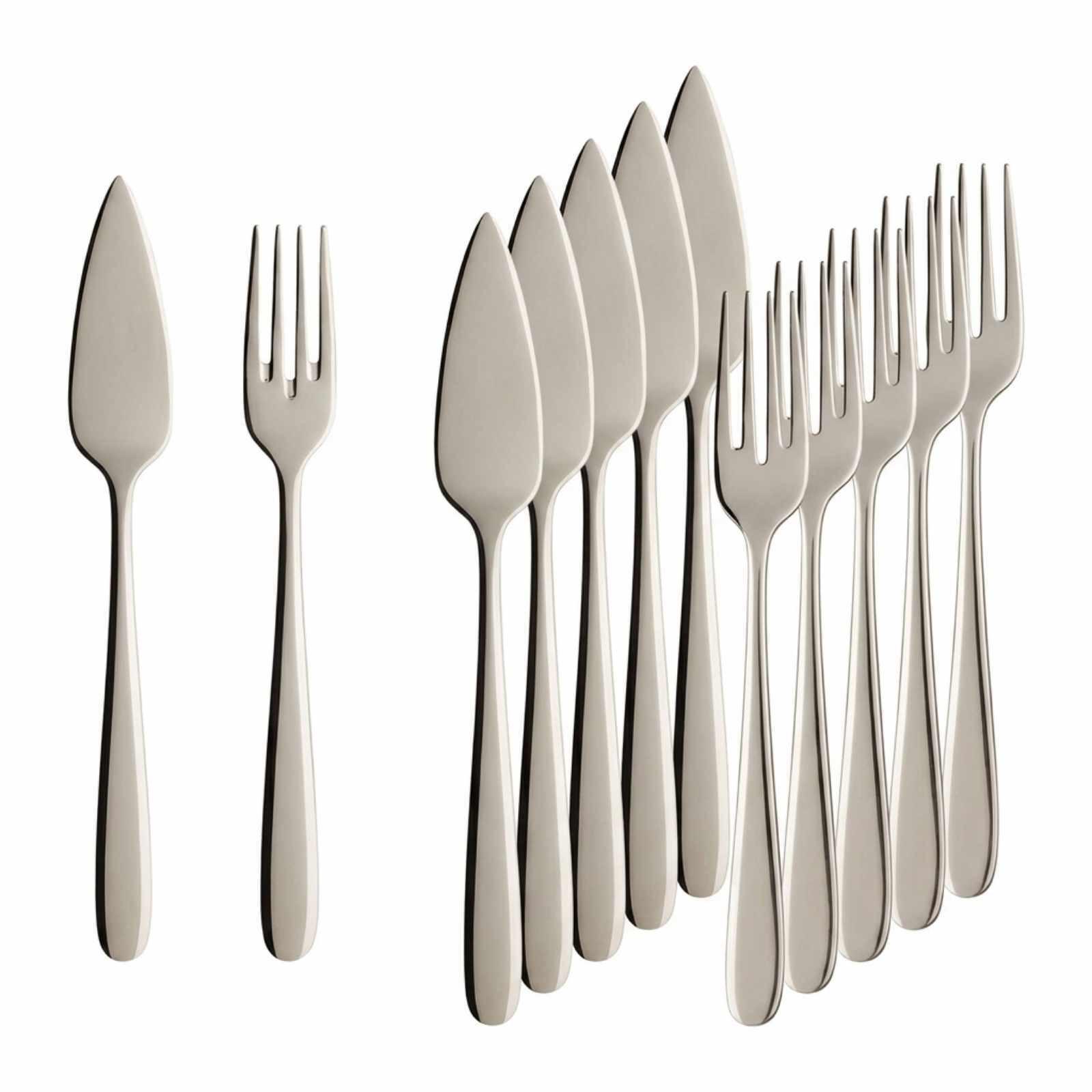 FISCHBESTECK Daily Line silber 12-tlg. - Silberfarben, Metall - Villeroy & Boch