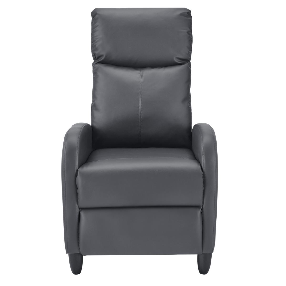 POLSTERSESSEL Bregenz Kunstleder Grau - Grau, Textil (60/102/92cm) - [en.casa]