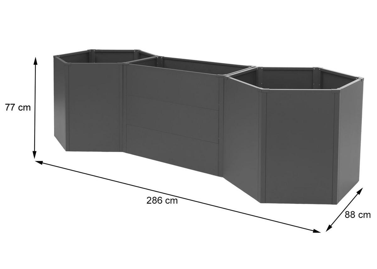HOCHBEET Grün - Grün, Metall (286/77/88cm) - MCW