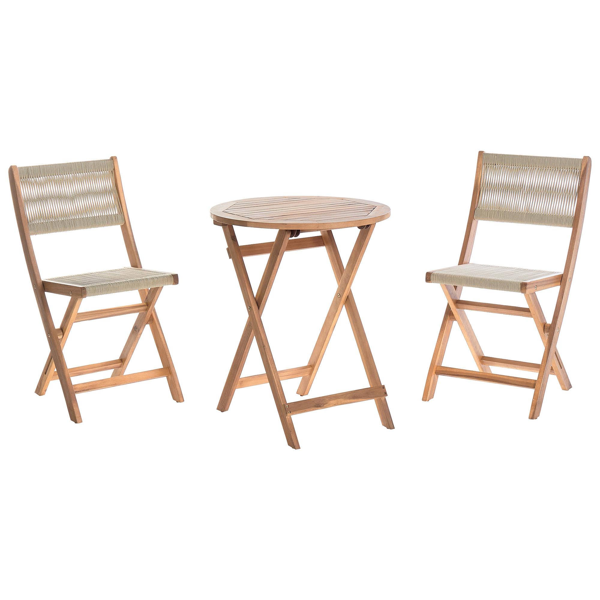 BISTRO-SET 2-Sitzer Beige Prossedi - Hellbraun/Beige, Holz - Beliani