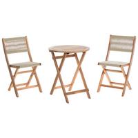 BISTRO-SET 2-Sitzer Beige Prossedi - Hellbraun/Beige, Holz - Beliani
