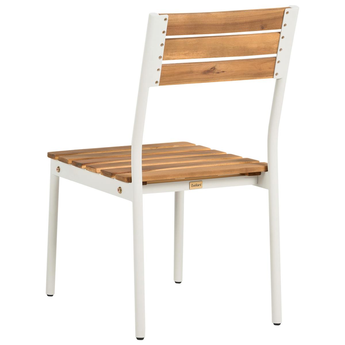 GARTENMÖBEL-SET 4-Sitzer Akazienholz Braun Corricella - Creme, Holz - Beliani