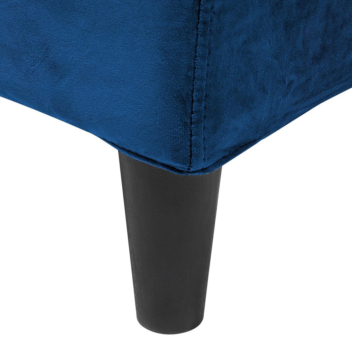 BETTRAHMENBEZUG Samtstoff 160/200 cm Dunkelblau Fitou - Dunkelblau, Textil (170/214cm) - Beliani