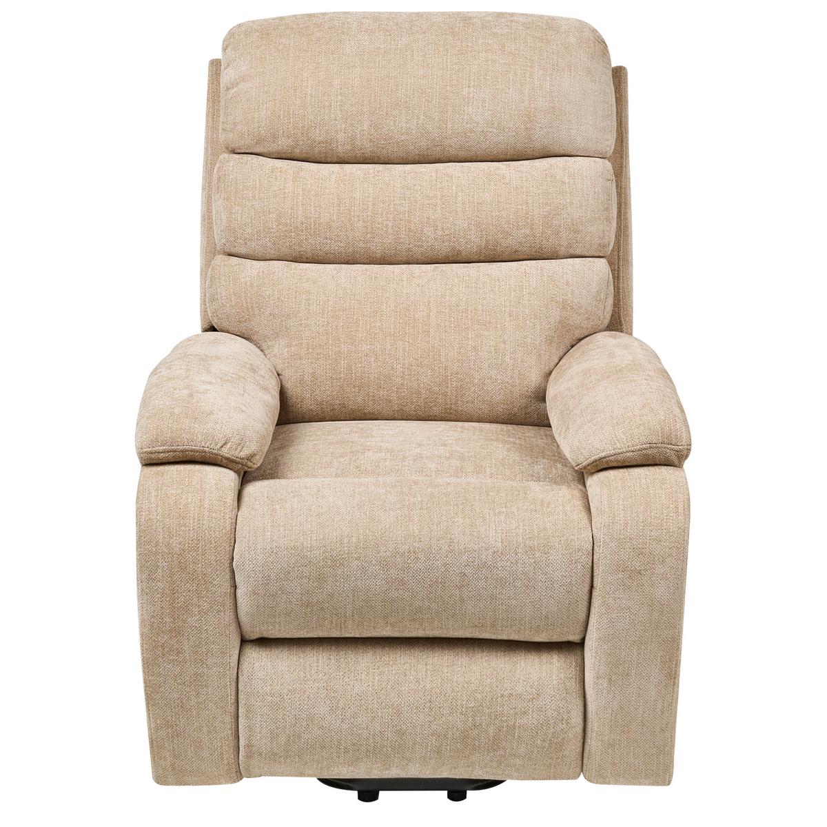ELEKTRISCHER-FERNSEHSESSEL mit Fußstütze Stoff Beige Rise - Beige, Textil (80/105/91cm) - Beliani