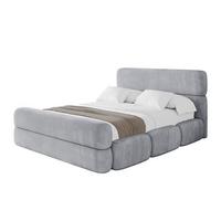 POLSTERBETT mit Bettkasten, Fußteil und Lattenrost, Bett mit Matratze H3/H4 - ELVA-Z 180x200 Hellgrau - Hellgrau, Holzwerkstoff/Textil (180/200cm) - ALTDECOR