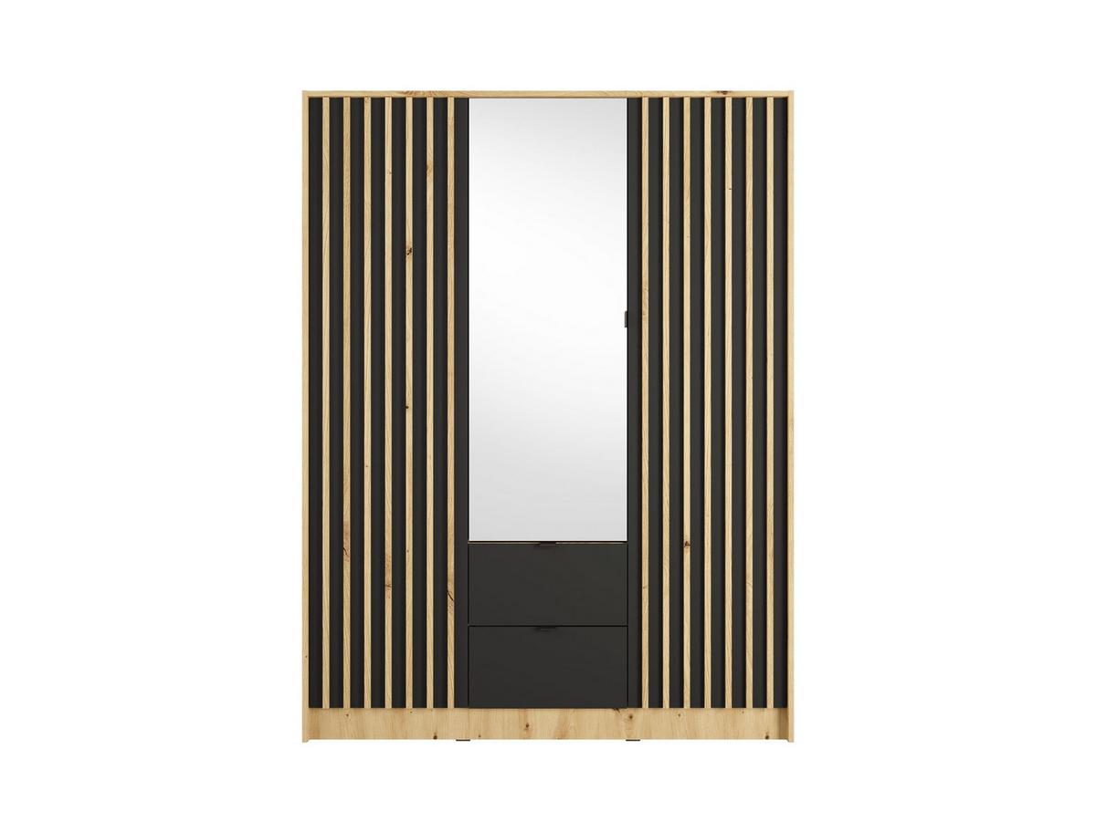 KLEIDERSCHRANK Eiche Artisan, Onyx Schwarz 151/201/55 - Eiche Artisan, Holzwerkstoff (151/201/55cm) - RAUMHIRSCH FURNITURE