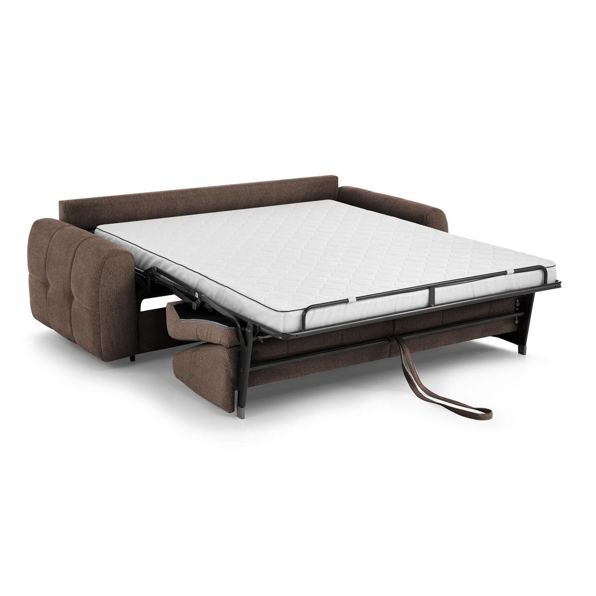 SCHLAFSOFA Pireus mit italienischem Gestell, 160x200, Braun - Schwarz/Braun, Textil (230/90/100cm) - Beautysofa
