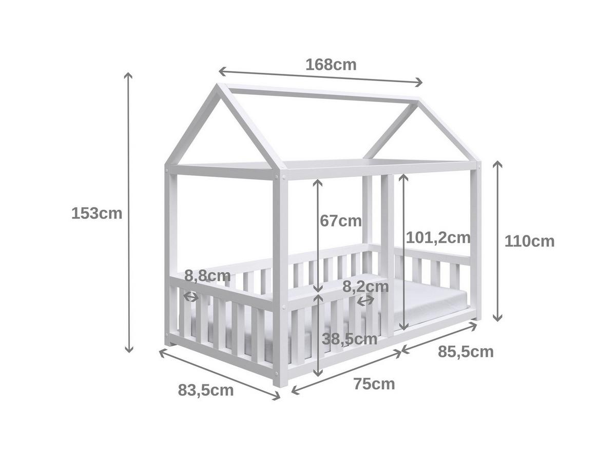KINDERBETT TAMI 80x160 cm Weiß - Weiß, Holz (80/160cm) - MASSENO