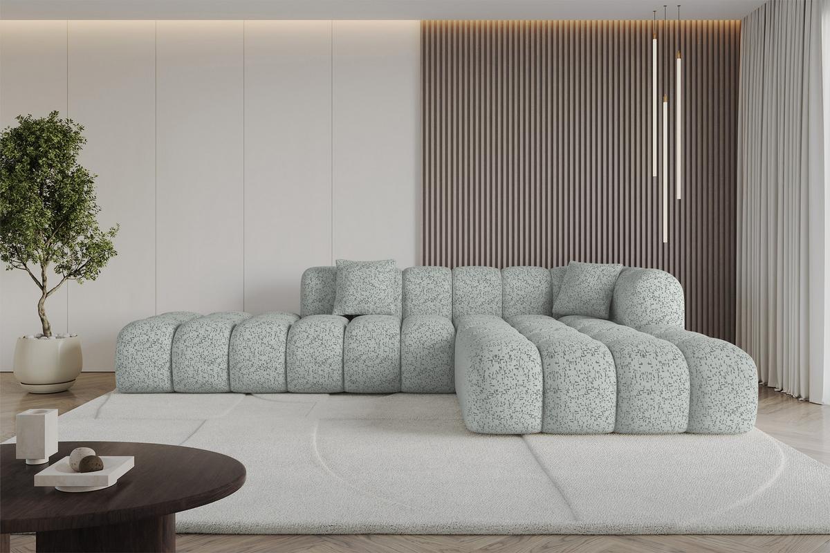 ECKSOFA Ottomane Rechts OLEA-L2 - 289x176x71 cm Grün - Waldgrün/Schwarz, Holzwerkstoff/Kunststoff (289/176cm)