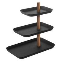 SCHMUCKSTÄNDER 3 etagen mit drehbaren tabletts - 25/16/25,5 cm - Schwarz, Metall (16/25.5/2.8cm) - Yamazaki