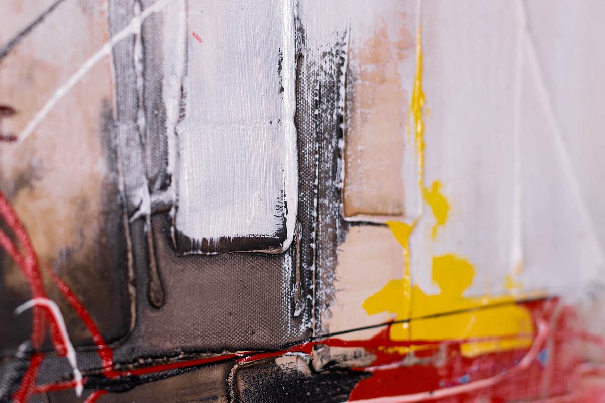 ACRYLBILD HANDGEMALT 120/60 cm - Pink/Beige, Holz/Textil (120/60cm) - KUNSTLOFT