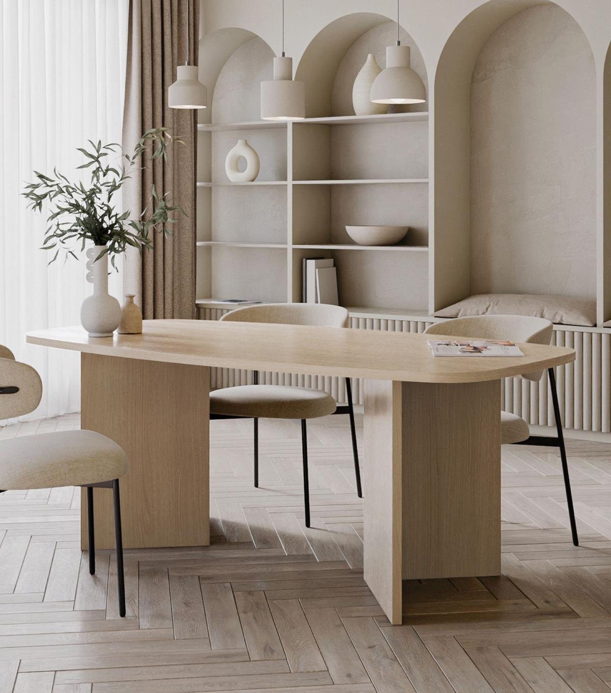 ESSTISCH PIANO Holzoptik Eiche Lindberg 190x100 cm - Beige, Holzwerkstoff (100/190/74.5cm) - Selsey