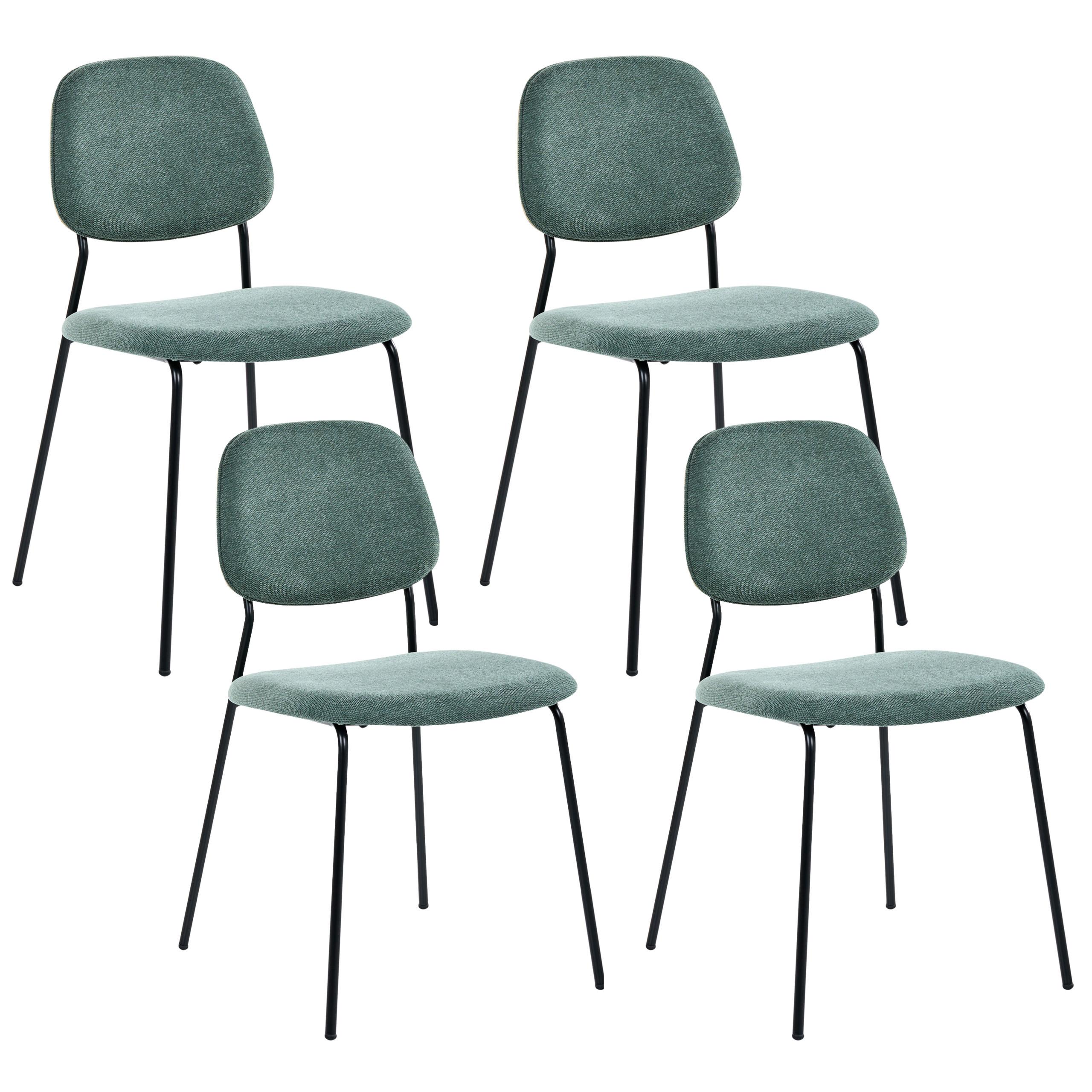 ESSZIMMERSTUHL 4er-Set Stoff Grün Riley - Grün, Textil (48/83/52cm) - Beliani