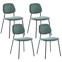 ESSZIMMERSTUHL 4er-Set Stoff Grün Riley - Grün, Textil (48/83/52cm) - Beliani