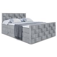 BOXSPRINGBETT ZAFIRA KING - 200 x 200 - H3/H4 - Grau - Grau, Holzwerkstoff (200/200cm) - ALTDECOR