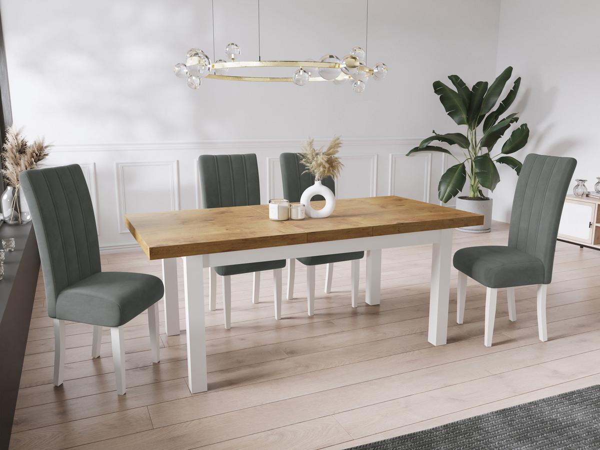 ESSTISCH Avena rechteckig ausziehbar, Lancelot Eiche 200/100/78 - Eichefarben/Weiß, Holz/Holzwerkstoff (100/300/78cm) - WFL GROUP