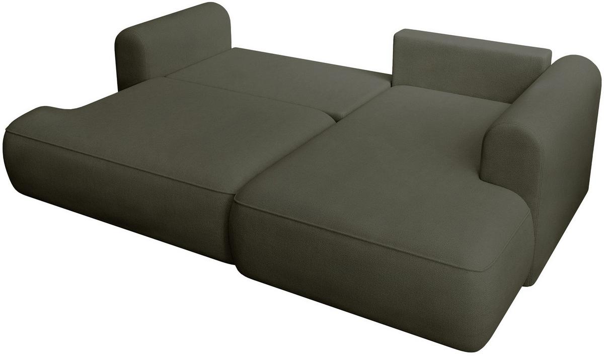 ECKSOFA Ovo Mini Olivgrün rechts - Schwarz/Olivgrün, Kunststoff/Textil (156/238cm) - Selsey